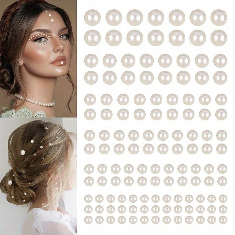 220pcs Mix Hair Pearls Stickers for DIY Crafts