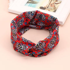 Halloween Skull Pattern Headband Cross Knot Hair Accessories
