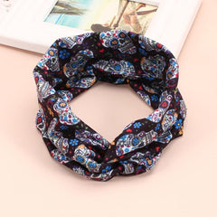 Halloween Skull Pattern Headband Cross Knot Hair Accessories