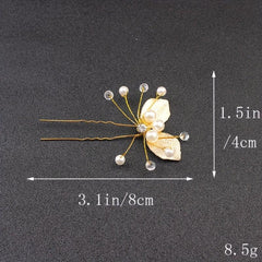 Golden Leaf Hair Pin Bridal U shaped Pin Headdress Hair Accessories
