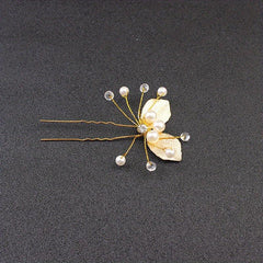 Golden Leaf Hair Pin Bridal U shaped Pin Headdress Hair Accessories
