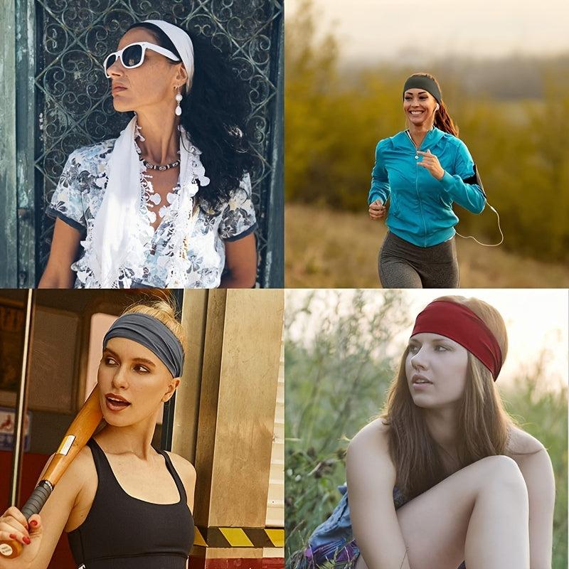 Solid Wide Headband for Women No Slip Hair Wrap Yoga Running Workout Hairband