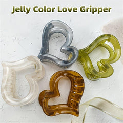 4pcs Heart Hair Claw Clips Acrylic Strong Hold Clip