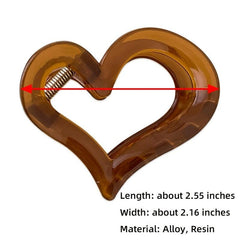 4pcs Heart Hair Claw Clips Acrylic Strong Hold Clip