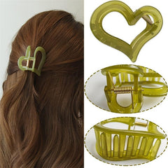 4pcs Heart Hair Claw Clips Acrylic Strong Hold Clip