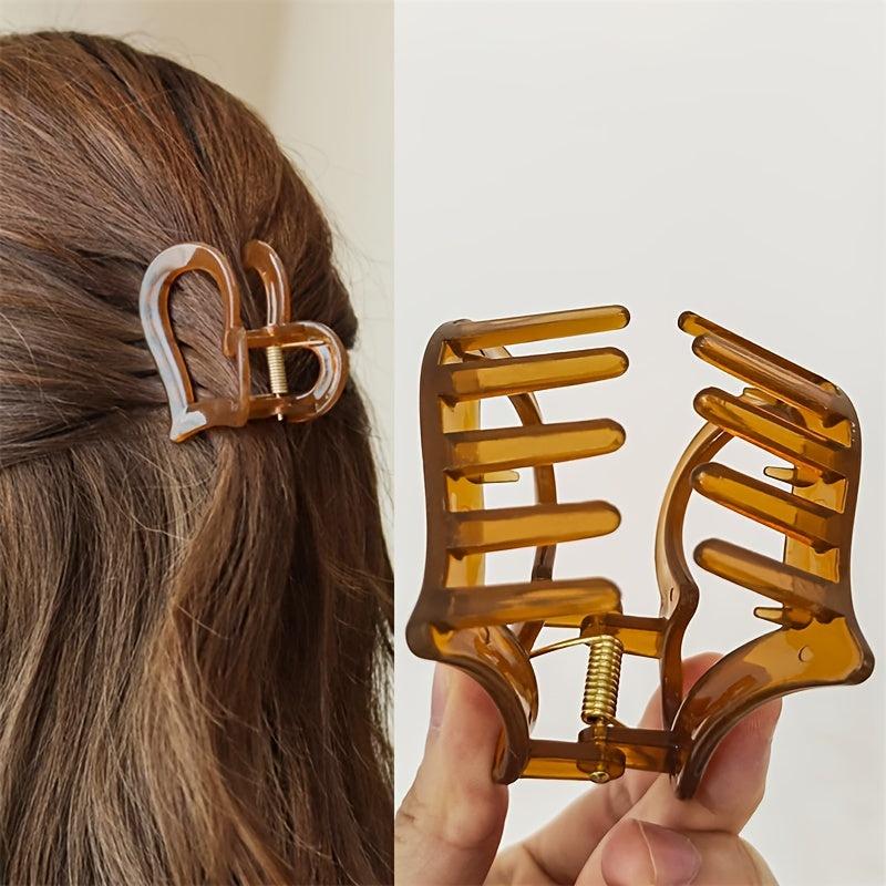4pcs Heart Hair Claw Clips Acrylic Strong Hold Clip