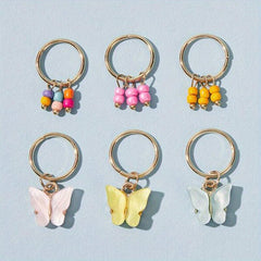 Butterfly Hair Ring for Dreadlock Braids Y2K Hair Accessories