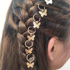Butterfly Hair Ring for Dreadlock Braids Y2K Hair Accessories