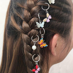 Butterfly Hair Ring for Dreadlock Braids Y2K Hair Accessories