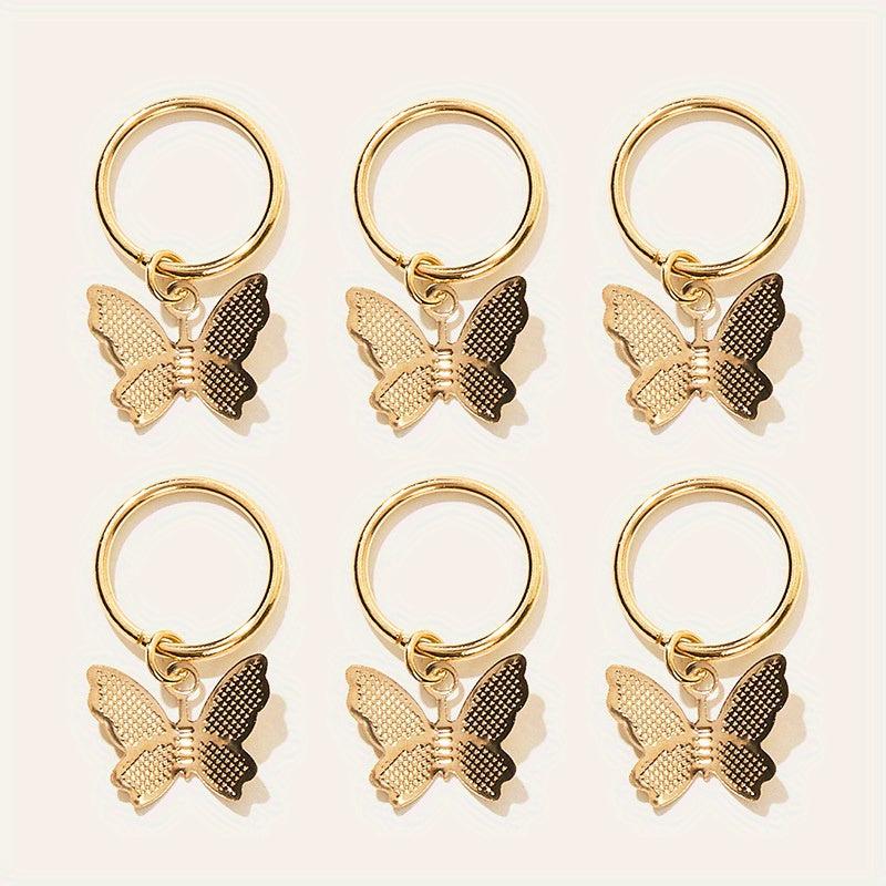 Butterfly Hair Ring for Dreadlock Braids Y2K Hair Accessories