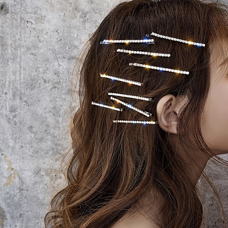 4pcs Silvery Golden Rhinestone Hairpins Bridal Hairpins