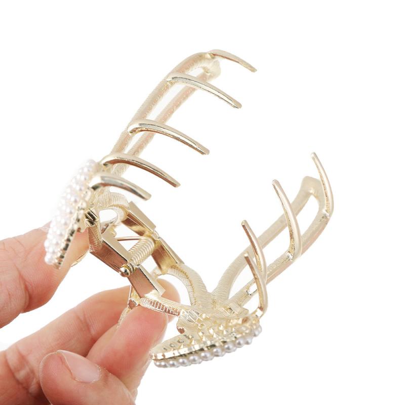 Women's Rhinestone Rabbit Hair Claw Metal Ponytail Clip