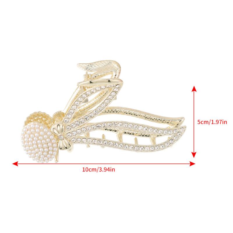 Women's Rhinestone Rabbit Hair Claw Metal Ponytail Clip