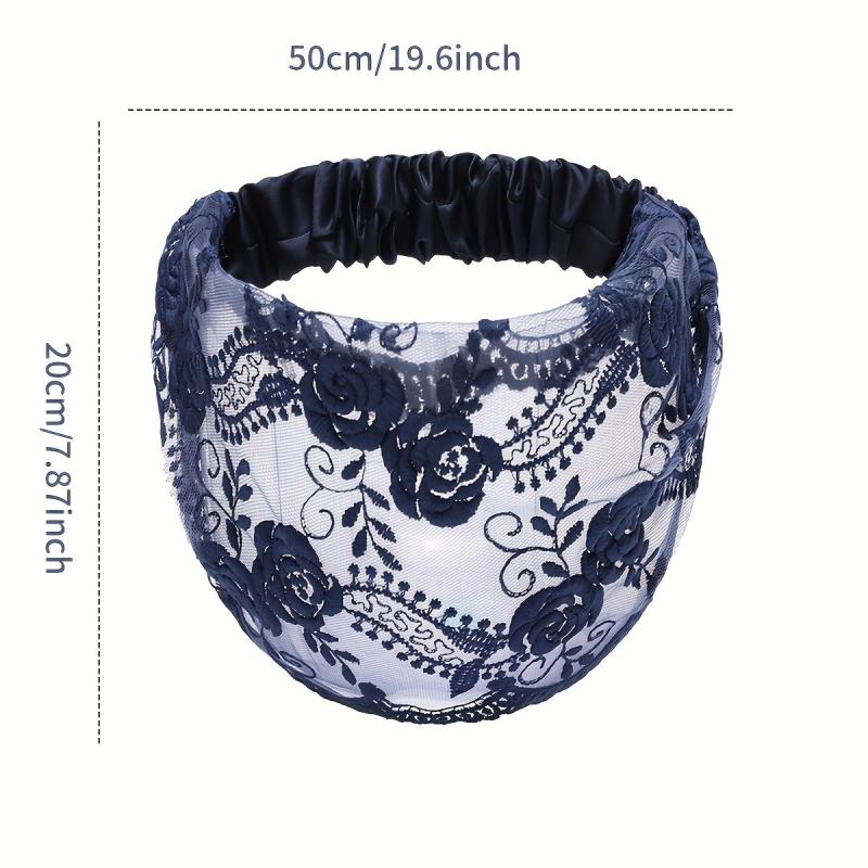 Vintage Flower Headband Lace Hair Band Stretchy Headdress Hair Accessories