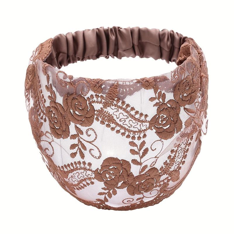 Vintage Flower Headband Lace Hair Band Stretchy Headdress Hair Accessories