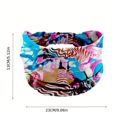 Leopard Pattern Headband Y2K Stretch Hair Band Sports Sweatband Hair Accessories