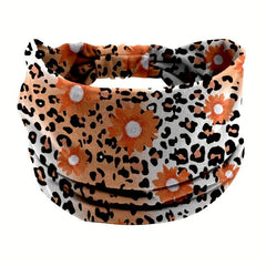 Leopard Pattern Headband Y2K Stretch Hair Band Sports Sweatband Hair Accessories