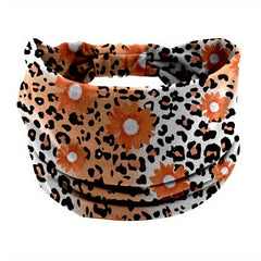 Leopard Pattern Headband Y2K Stretch Hair Band Sports Sweatband Hair Accessories