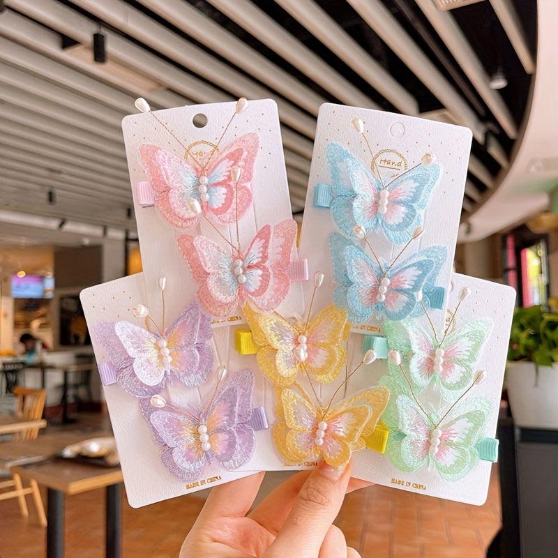 Butterfly Sweet Hair Clip Embroidery Simulation Pastoral Style Daily Dress