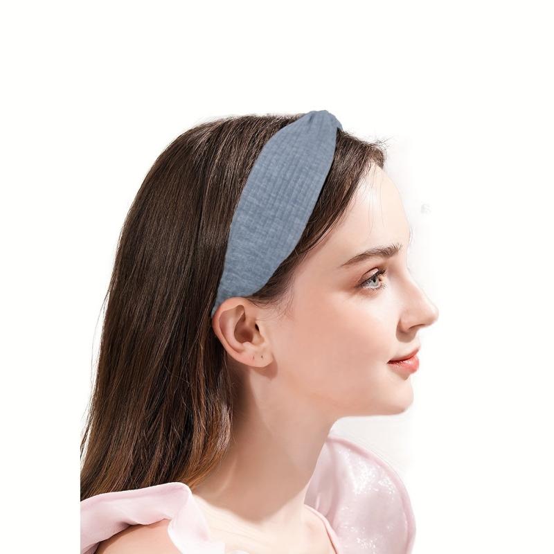6pcs Knotted Style Solid Stretchy Headbands for Women