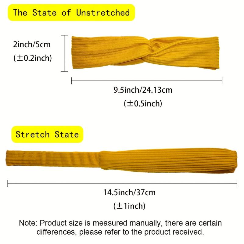 6pcs Knotted Style Solid Stretchy Headbands for Women