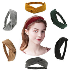 6pcs Knotted Style Solid Stretchy Headbands for Women