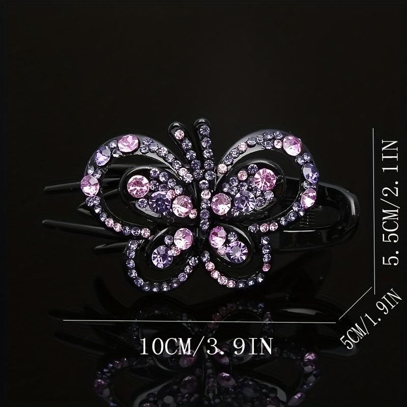 Colorful Hollow Butterfly Hair Clip Rhinestone Hairpin Headwear