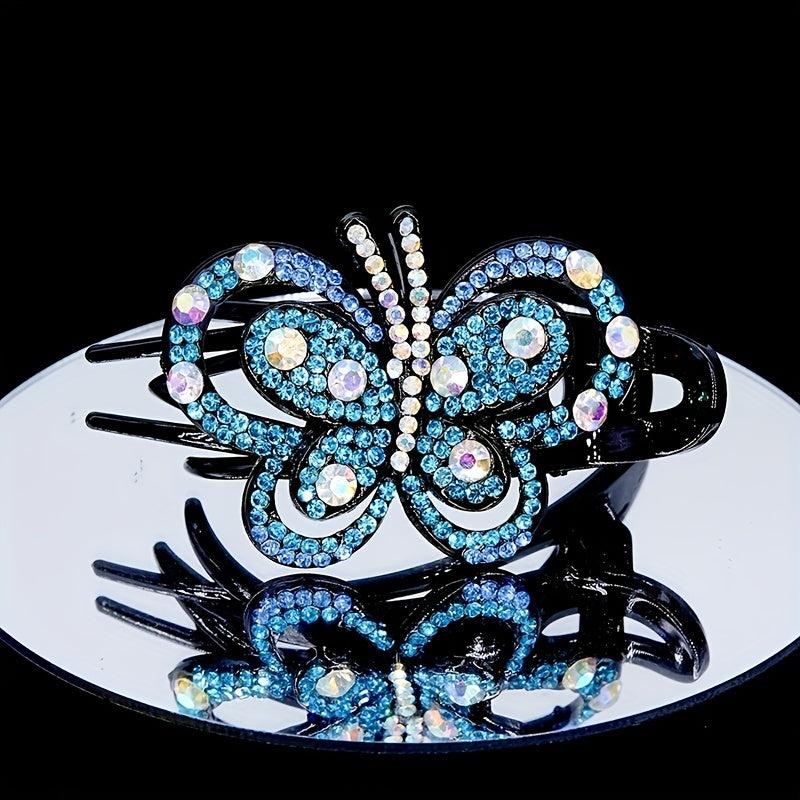 Colorful Hollow Butterfly Hair Clip Rhinestone Hairpin Headwear
