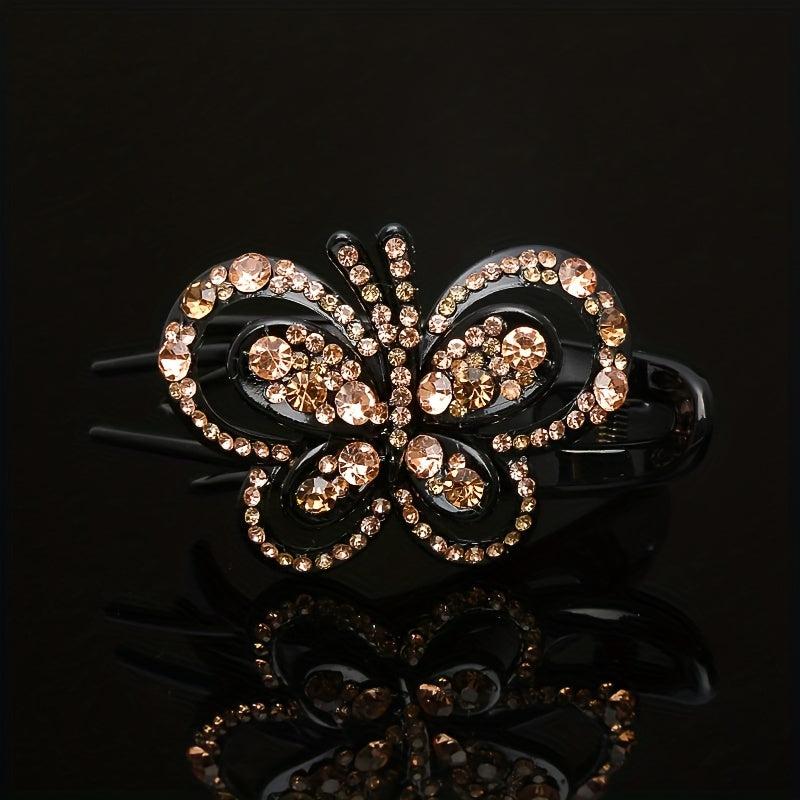 Colorful Hollow Butterfly Hair Clip Rhinestone Hairpin Headwear