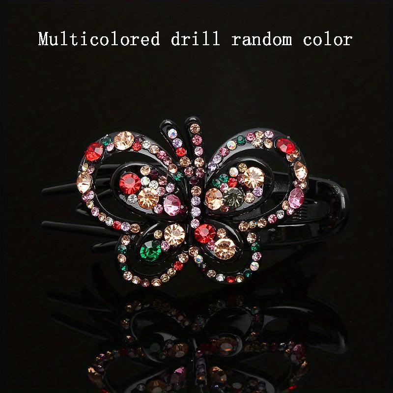 Colorful Hollow Butterfly Hair Clip Rhinestone Hairpin Headwear