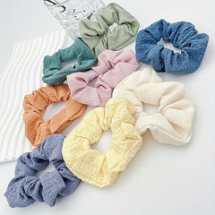 4PCS Fabric Hair Tie Elastic Scrunchie Seamless Hair Rope Accessories