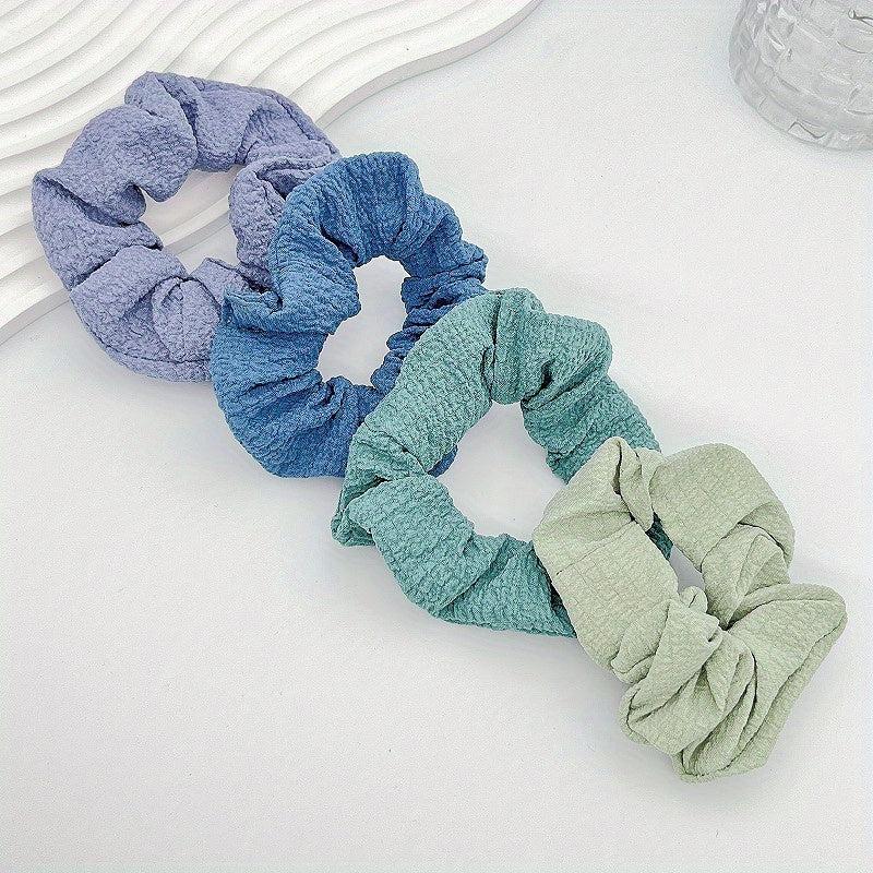 4PCS Fabric Hair Tie Elastic Scrunchie Seamless Hair Rope Accessories