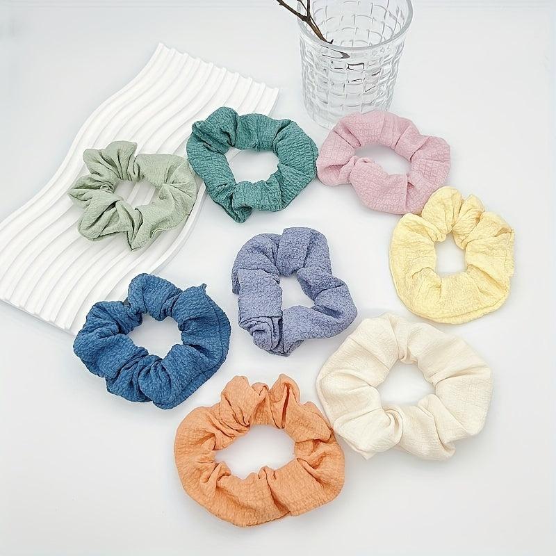 4PCS Fabric Hair Tie Elastic Scrunchie Seamless Hair Rope Accessories