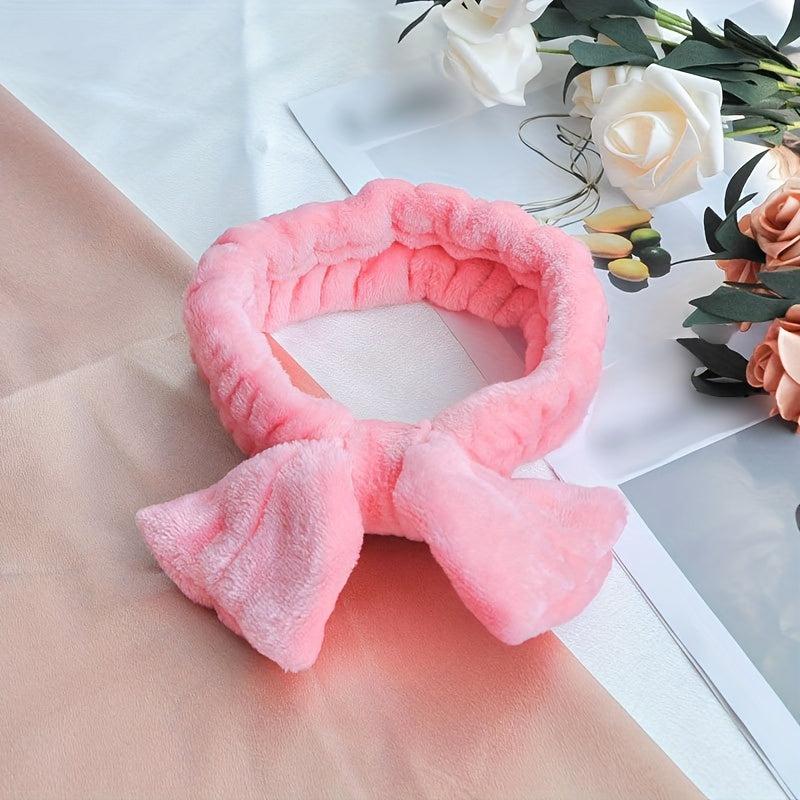 Solid Headband Bowknot Hair Band Soft Flannel Hair Accessories