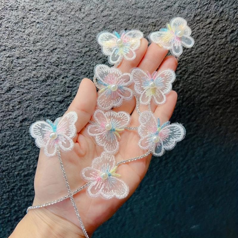 Colorful Butterfly Head Piece Flower Tassel Hair Accessories for Women