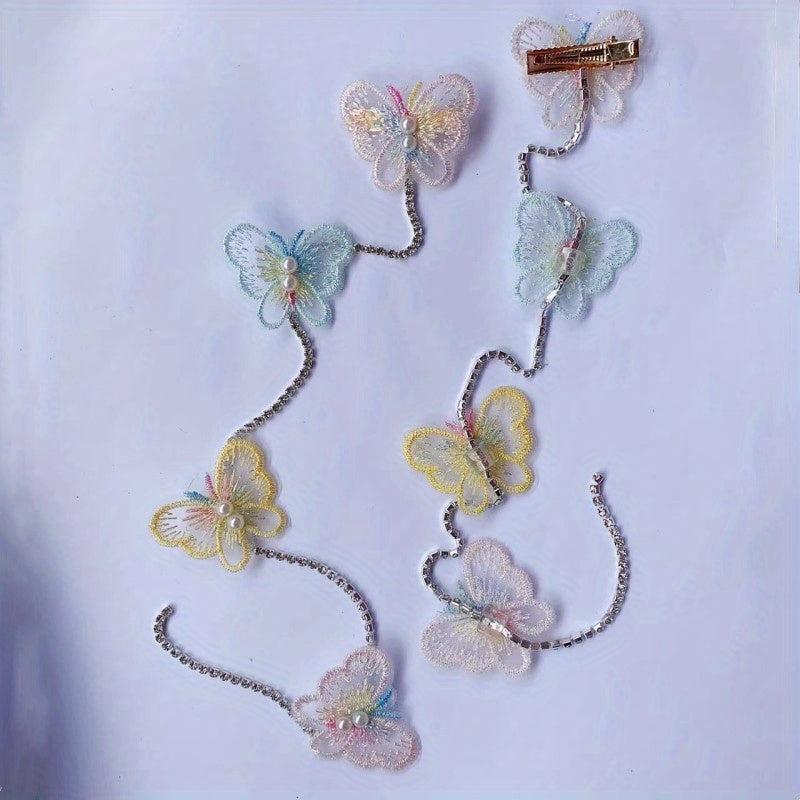 Colorful Butterfly Head Piece Flower Tassel Hair Accessories for Women