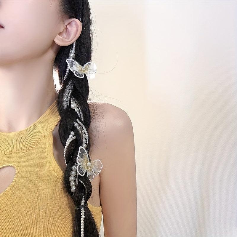 Colorful Butterfly Head Piece Flower Tassel Hair Accessories for Women