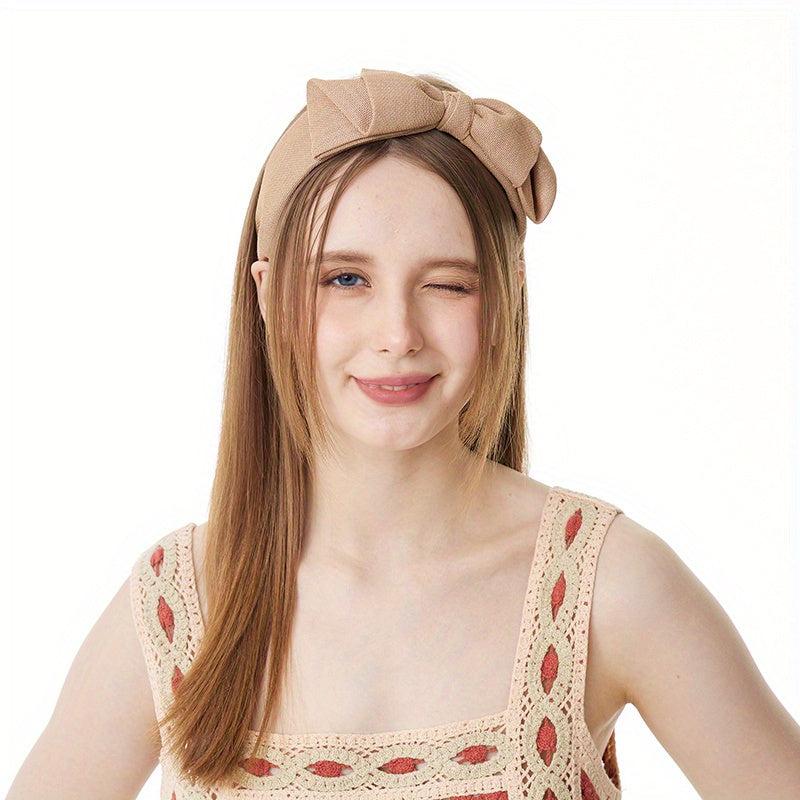 Checkered Bow Headband Sweet Headdress Hair Accessories for Women Girls