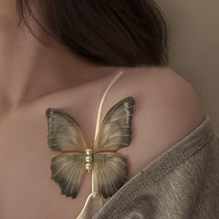 Vintage Butterfly Hairpins with Faux Pearls Hair Clips