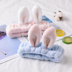 Easter Rabbit Ear Headband Wash Face Makeup Spa Hair Band Headwrap