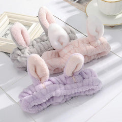 Easter Rabbit Ear Headband Wash Face Makeup Spa Hair Band Headwrap