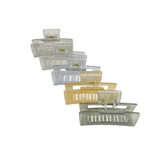 5pcs Strong Hold Hair Claw Clips Transparent & Solid Hair Jaw Clamp