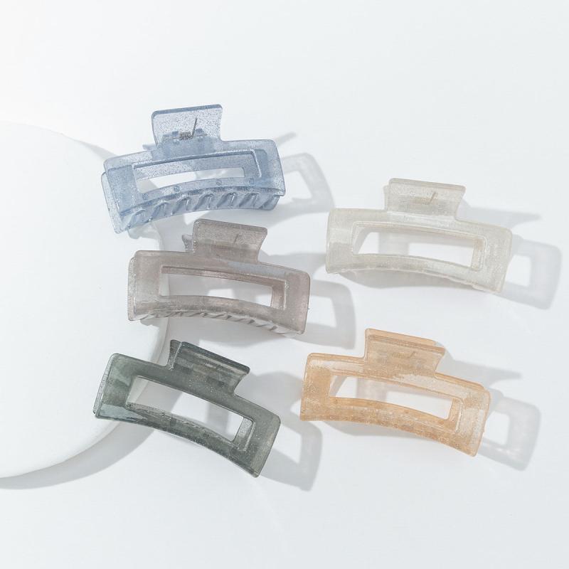5pcs Strong Hold Hair Claw Clips Transparent & Solid Hair Jaw Clamp