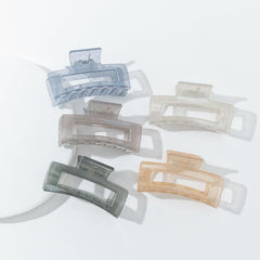 5pcs Strong Hold Hair Claw Clips Transparent & Solid Hair Jaw Clamp