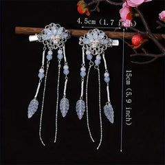 Chinese Style Flower Hair Clip Faux Pearl Floral Hair Accessory