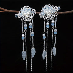 Chinese Style Flower Hair Clip Faux Pearl Floral Hair Accessory