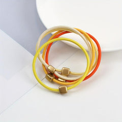 25pcs Women's Square Hair Tie Head Rope Rubber Band Hair Accessory