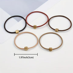 25pcs Women's Square Hair Tie Head Rope Rubber Band Hair Accessory