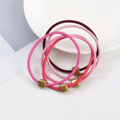 25pcs Women's Square Hair Tie Head Rope Rubber Band Hair Accessory