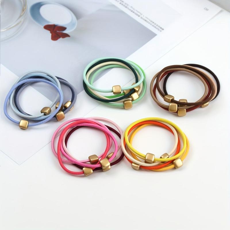 25pcs Women's Square Hair Tie Head Rope Rubber Band Hair Accessory